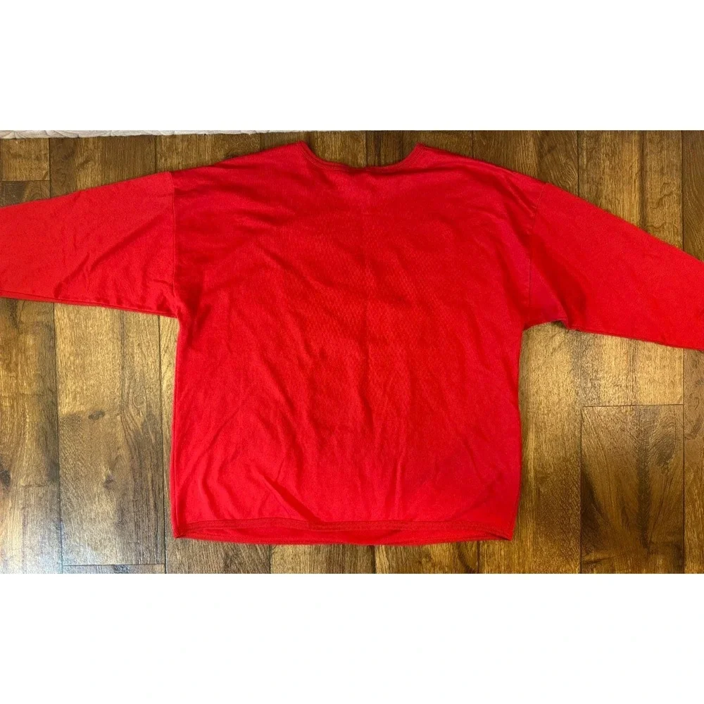 Vintage Mickey Unlimited 2X Red Graphic Oversized Sweater Long Sleeved Shirt Y2K